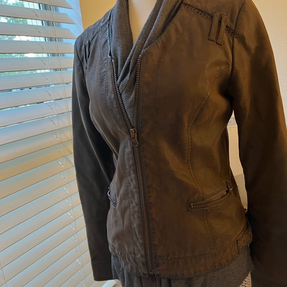 Anthropologie Hei Hei Vegan Leather Jacket Brown Size XS - Picture 7 of 8
